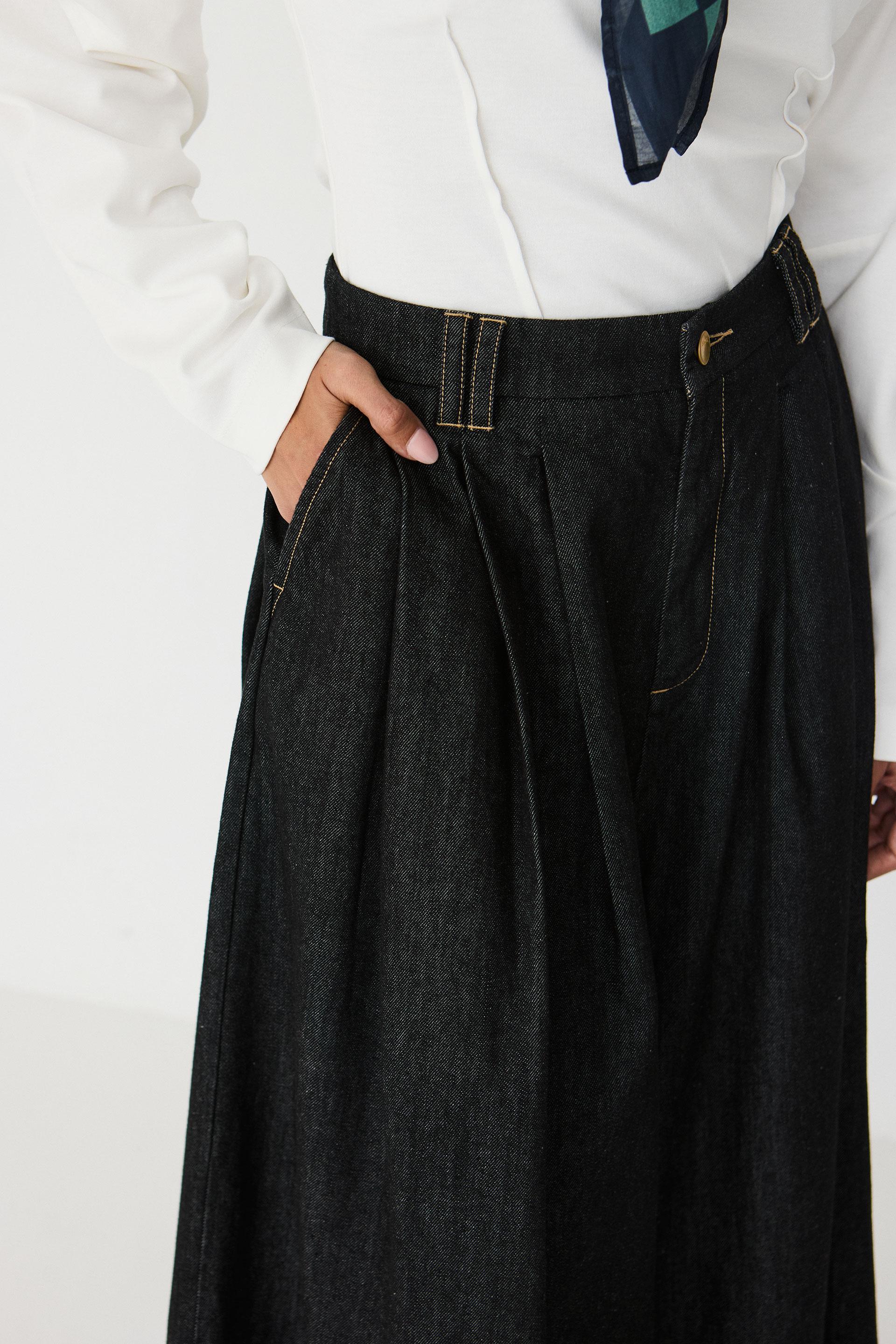 SKFK Saioa Trouser GOTS Damen Palazzo Jeans schwarz